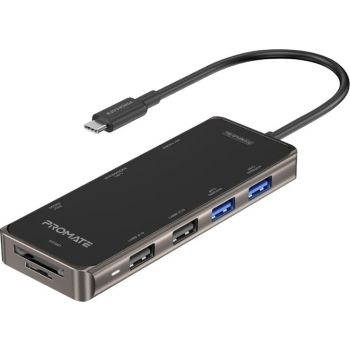 Promate Ultra-Fast Multiport Usb-C Hub With 100w Power  Delivery (PRIMEHUB-PRO)