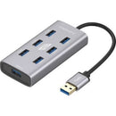 Promate (EZHUB-7) High Speed Usb 3.0 Ports  Aluminium Alloy Powered  Hub