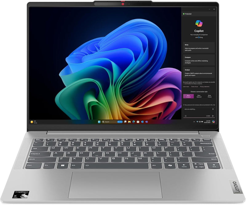 LENOVO IDEAPAD SLIM 5 14Q8X9 (83HL0028RM) SNAPDRAGON X Plus X1P-42-100 PROCESSOR UP TO 3.4GHz, 32GB, 1TB, 14.0" WUXGA IPS, CAMERA, FPR, BT, WIFI, WINDOWS 11 HOME, INTEGRATED QUALCOMM(R) ADRENO(TM) GPU, GREY, 1 YEAR WARRANTY