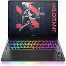 Gaming laptop with colorful keyboard and 'Valorant' design on screen
