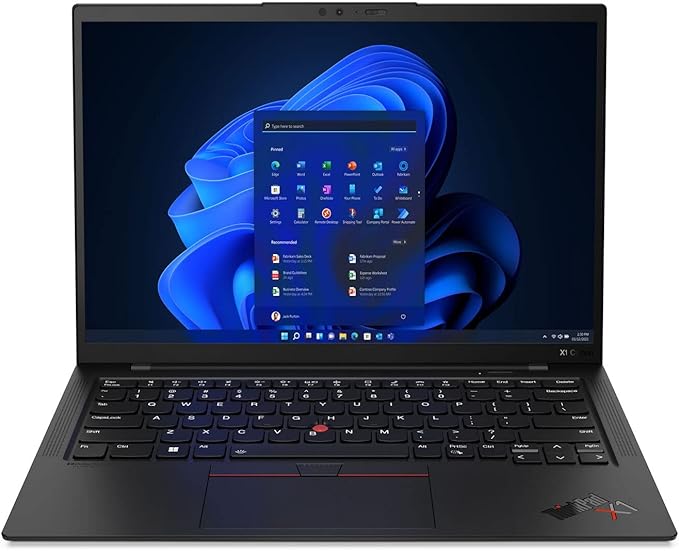 LENOVO THINKPAD X1 CARBON GEN 10 (21CB009HUS) i7-1260P-2.1GHz, 16GB, 512GB SSD, 14.0" WUXGA IPS TOUCH, CAMERA, FPR, BT, WIFI, WINDOWS 11 PROFESSIONAL, INTEL IRIS XE GRAPHICS, BLACK, 1 YEAR WARRANTY