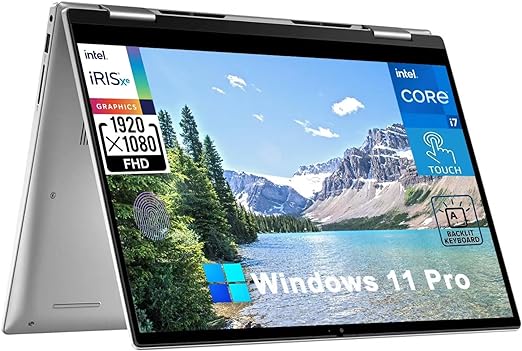 DELL INSPIRON 14 7430 2-IN-1 (7430-INS-1003-SLV) i5-1335U-4.6GHz, 16GB, 512GB SSD, 14" FHD TOUCH, CAMERA, FPR, BT, WIFI, WINDOWS 11 HOME, INTEL IRIS XE GRAPHICS, BACKLIT ENGLISH & ARABIC KEYBOARD, SILVER, 1 YEAR WARRANTY