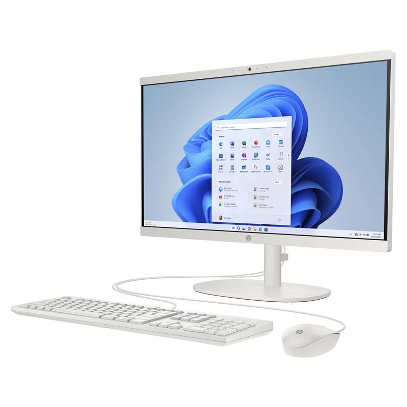 HP All-in-One Desktop PC DG0018D (AY2D3PA) i3-N300, 8GB RAM, 512GB SSD, 21.5” FHD Display, Windows 11 Home – Intel UHD Graphics – White