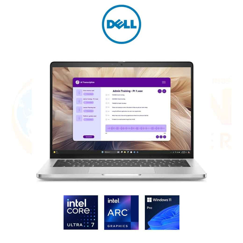 DELL LAPTOP PRO 14 PLUS PB14250 (NBDELLPROU716512GBD) INTEL CORE ULTRA 7 265U vPRO-5.3GHz, 16GB, 512GB SSD, 14" FHD+, CAMERA, FPR, BT, WIFI, DOS, INTEGRATED INTEL GRAPHICS, GREY,3 YEARS WARRANTY